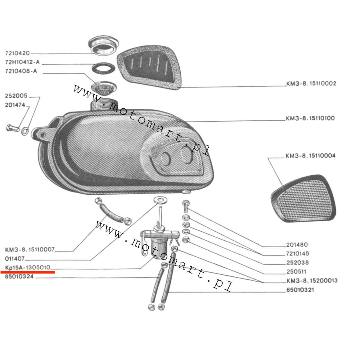 Fuel tap Dnieper MT tap pipe valve tank Ural K750 M72 IZ Belarus