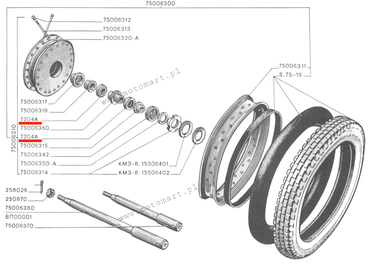 TAPERED WHEEL BEARING K-750 URAL DNIEPR M72 WHEEL Ruffle drum hub